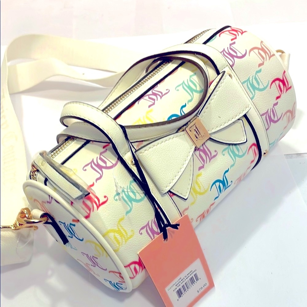 NWT Juicy Couture Multicolor Monogram White Top Handle Crossbody Bags - Picture 5 of 15